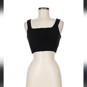Black Knit Crop Top